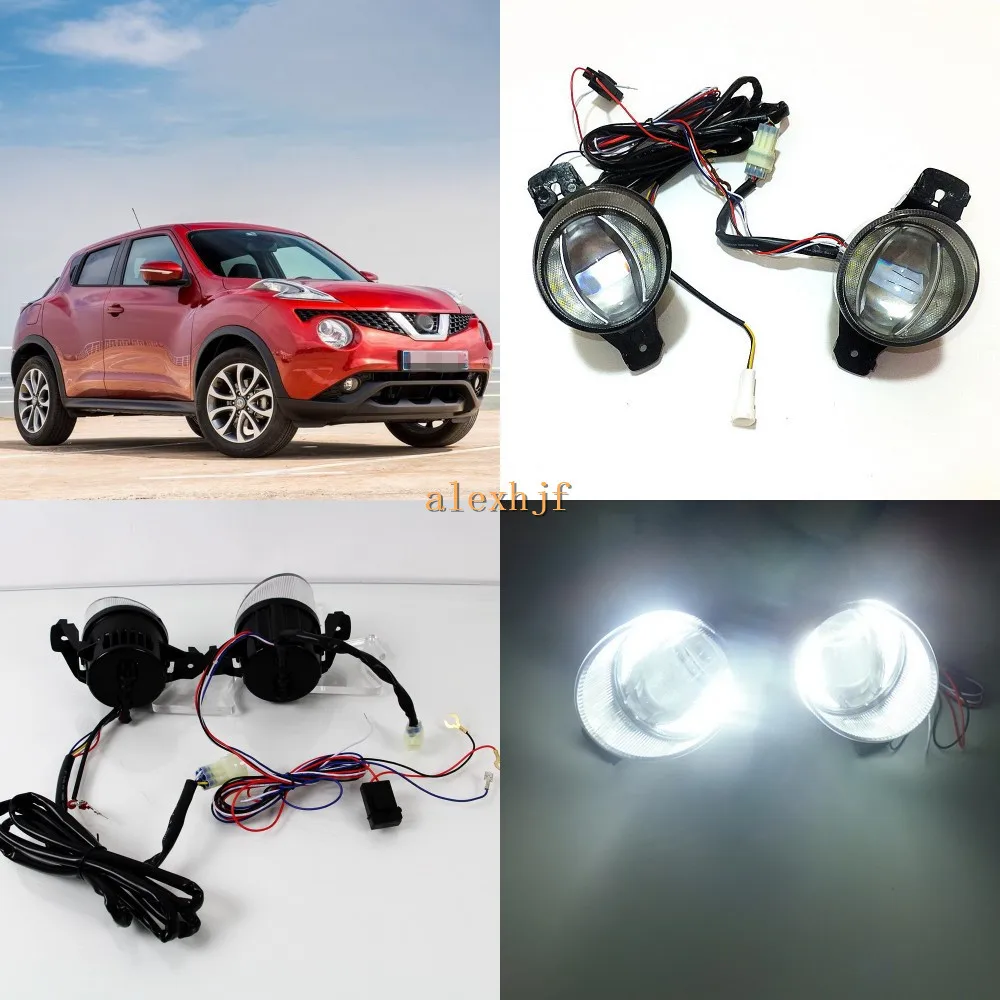 

July King 1600LM 24W 6000K LED Light Guide Q5 Lens Fog Lamp+1000LM 14W Day Running Lights DRL Case for Nissan Juke 2015+