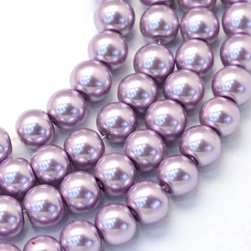 1 Strand Pearlized Glass Pearl Beads Colorful Round Beading Supplies for Bracelet Necklace Earring DIY Jewelry Making 3/4/6/10mm