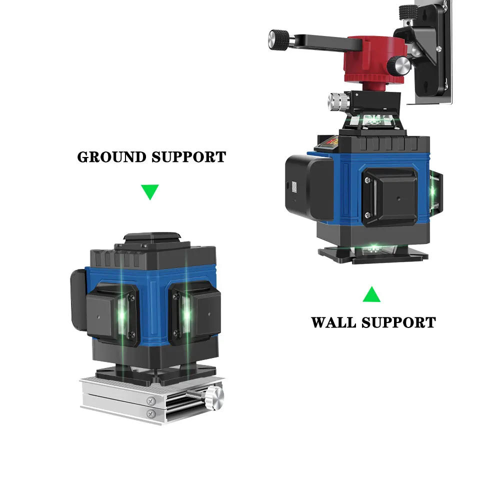 Ton rejestrowych brutto poziom lasera 16 linia 3D samopoziomujący 360 pionowe i poziome Horizont poziom lasera niebieski Laser poziom lasera Nivel