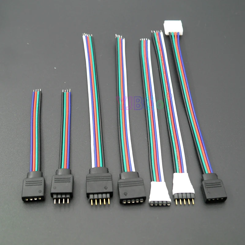 

5pcs 4pin 5Pin Male Female LED Cable Connector Adapter Wire RGB RGBW led strip light RGB RGBW LED Controller Connection