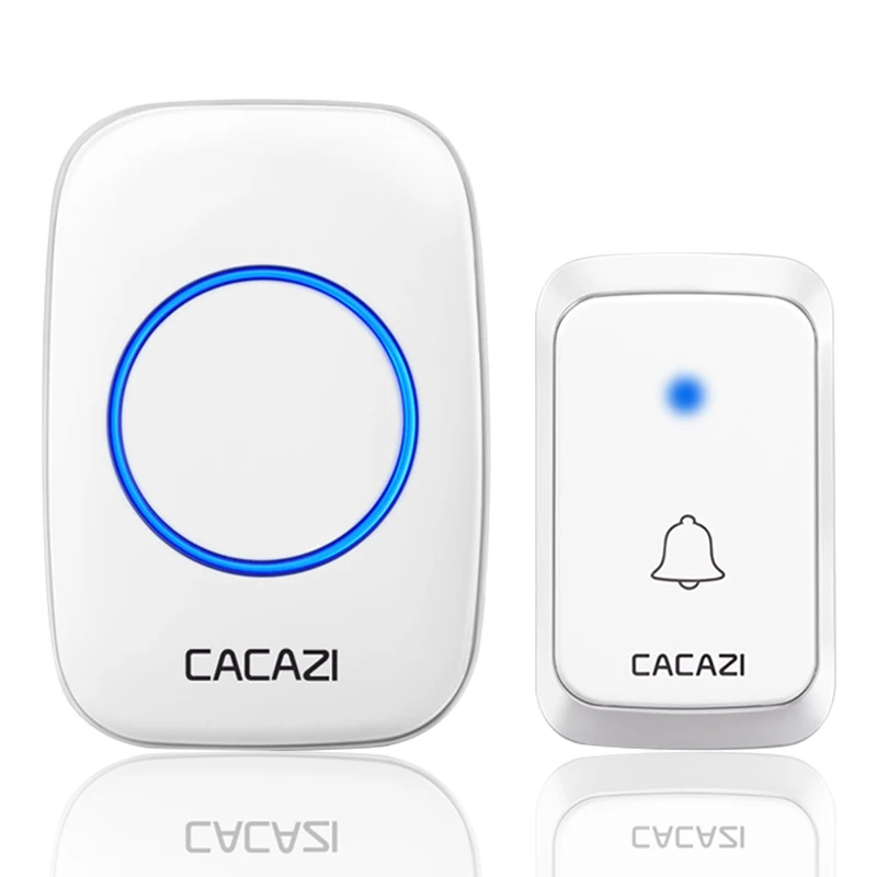 CACAZI A06 DC Dùng Pin Chống Nước Không Dây Chuông Cửa Từ Xa 300M 36 Chuông Không Dây Nhà Không Dây Gọi Chuông