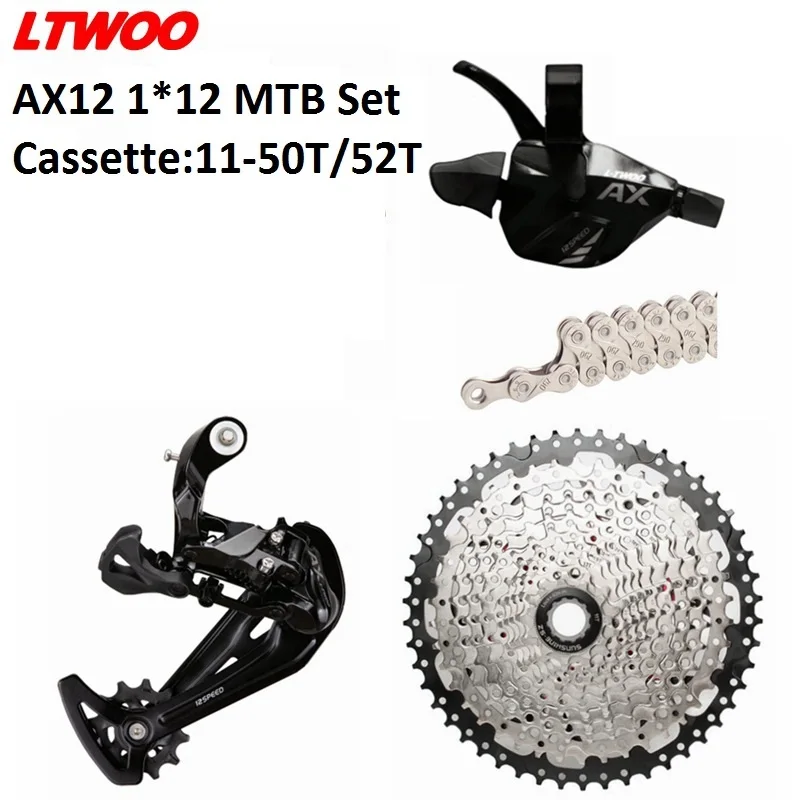 

MTB 1x12 Speed Groupset LTWOO AX12 Derailleurs 12s Shift lever dowel CN Chain RD K7 Cassette 12v 11-50T 52T For SHIMANO HG