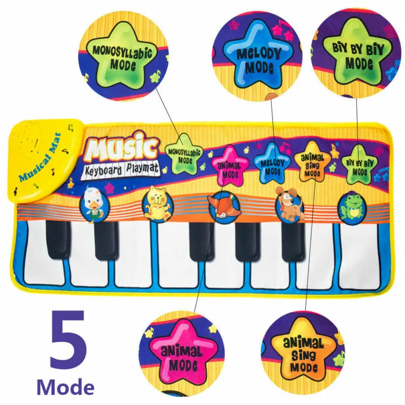 72x29cm Musical Piano Mat Baby Play Mat Toy Musical Instrument Mat Game Carpet Music Toys Educational Toys for Kids Xmas Gift