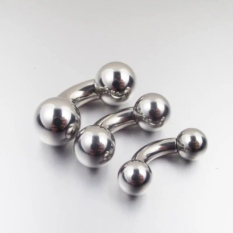 1 Piece Large 10mm Short Gauge Stainless Steel Curved Barbell Rings PA Ring Prince Albert Ring Body Piercing Jewelry