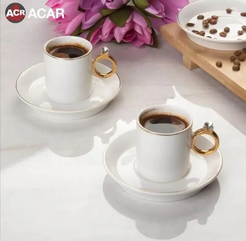 DOLBOVI Acar 12 Piece 6 Personality Single Stone Handle Detailed coffee cup Pad mug кружка coffee cup cup