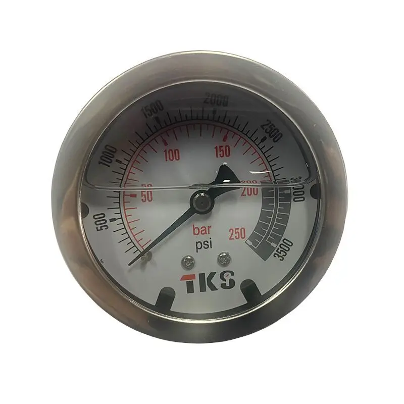 G1/4 60MP Stainless Steel Control Valve Pressure Gauge Oil Vibration Resistance Gauge Booster Liquid Pressure Gauge