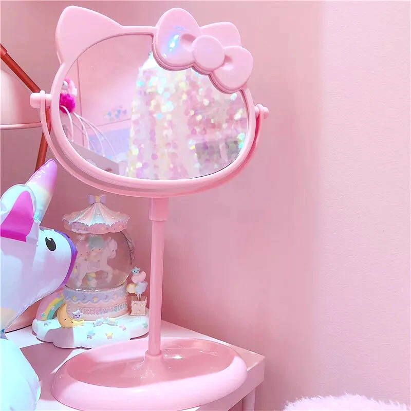 

Pink Cute Cartoon Double-Sided Mirror Dressing Table Mirror Girl Bedroom Decorative Mirror Home