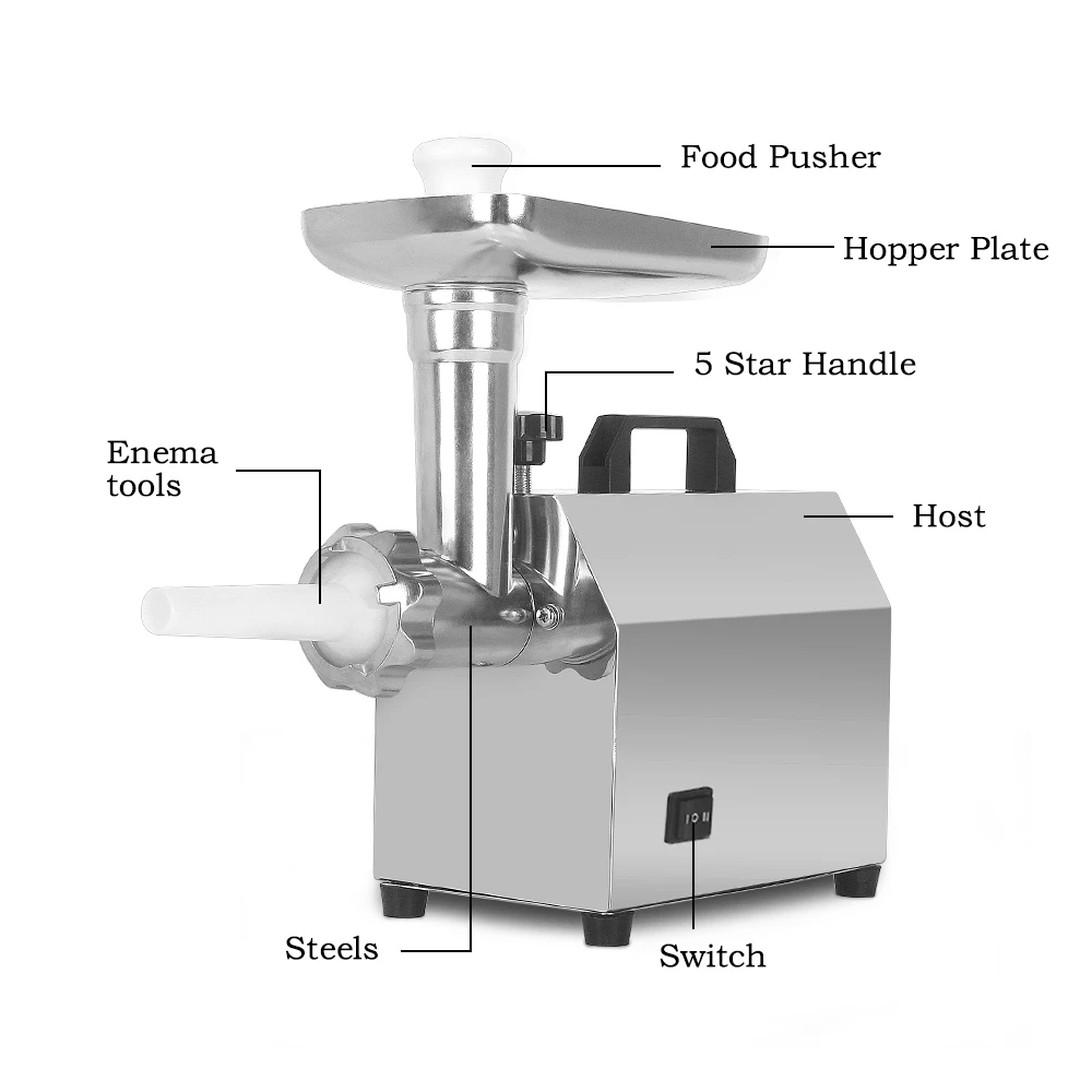 ITOP-picadora de carne eléctrica de alta calidad para el hogar, embutidora de salchichas de acero inoxidable, máquina de alta resistencia, 110V/220V