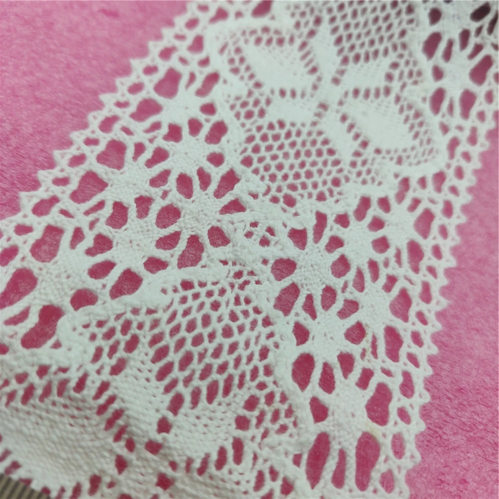 White Color Cotton Thread Crochet Lace Fabric 6.5 Cm Wide Net Ribbons Fabric Trim Diy Sewing Handmade Craft Materials