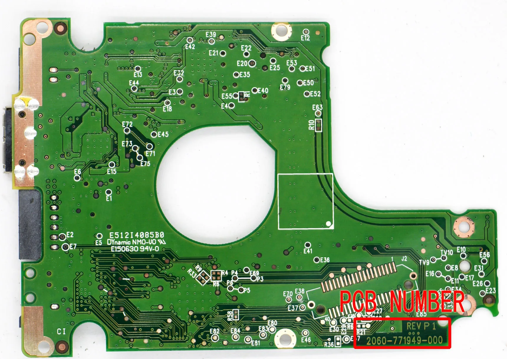 Imagem -02 - Rev P1placa de Circuito do Disco Rígido Western Digital 2060 771949 000 2060771949000