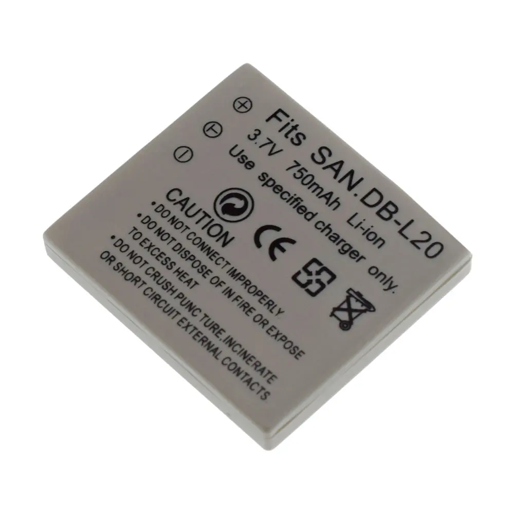 2 x New Battery for Sanyo DB-L20 DBL20 Xacti VPC-C4V VCP-CG9 VPC
