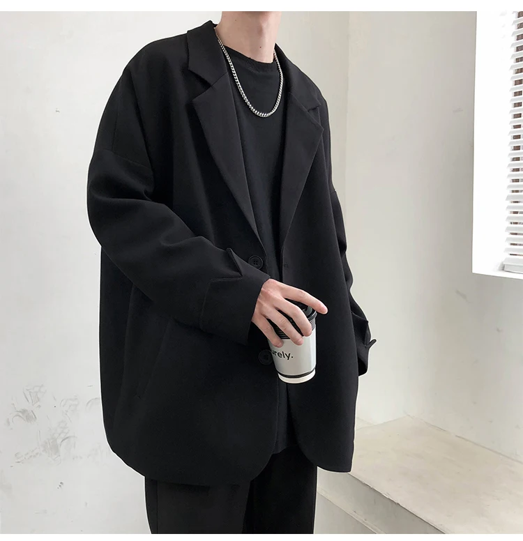 British-style Blazers Men Leisure Trendy Loose Suit Jackets Male Retro Daily Ins Streetwear All-match Simple Korean Suit-tops