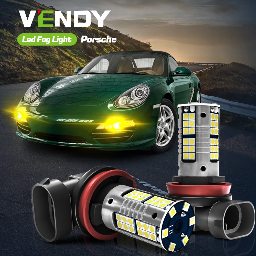 

2pcs LED Fog Light Blub Lamp Canbus No Error H8 For Porsche 911 Boxster 2004 2005 2006 2007 2008 2009 2010 2011 2012