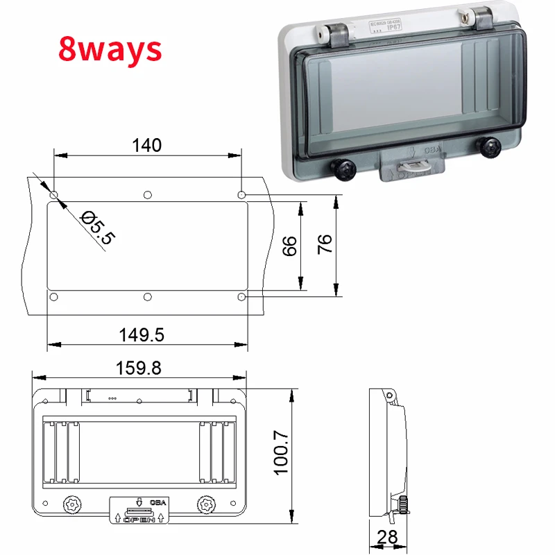 Stroomonderbreker Transparante Waterdichte Doos Venster Verdeelkast Beschermen Venster Cover Monitor Observatie Raam Schakelaar Ip67