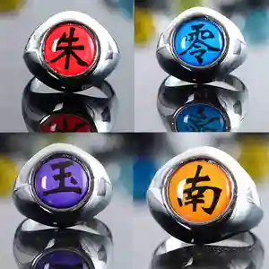 10 PCs/Set Naruto Akatsuki Metallringe Anime Itachi Figur Cosplay Accessoire Action Judenly Legal Boys Kinder 10 Hauptverkäufe Akai Ito Ring - №6