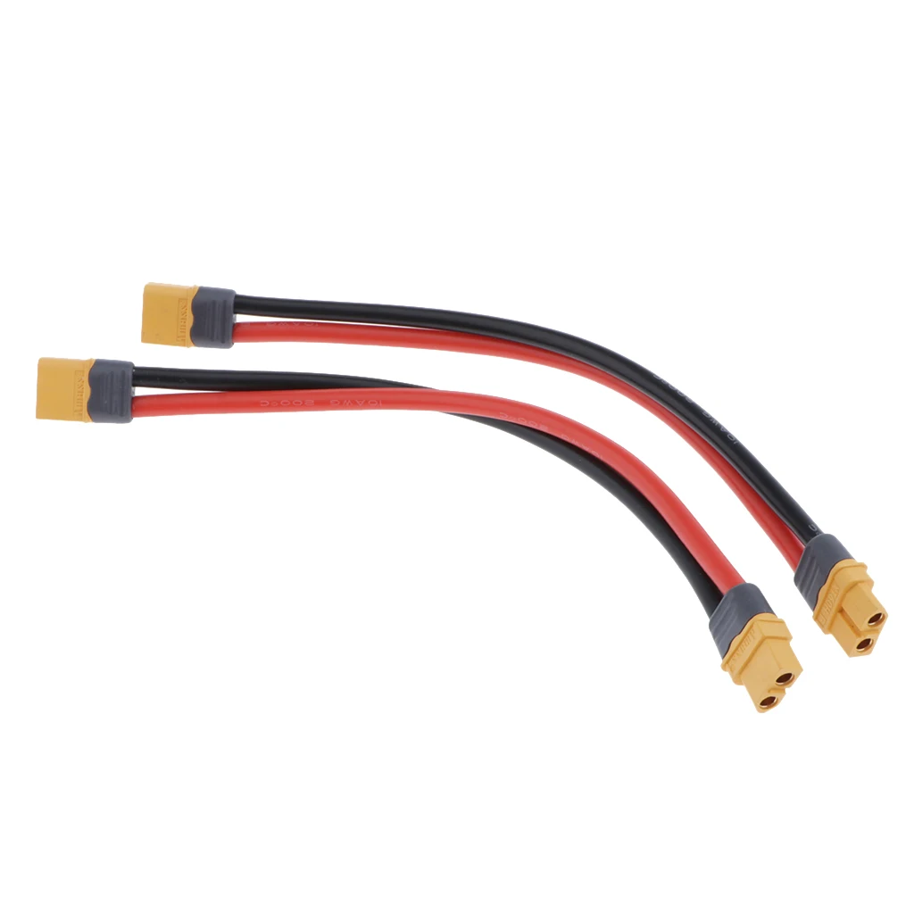 2 قطعة RC شاحن بطارية 10AWG XT60 التوصيل تمديد سلك كابل ذكر/أنثى موصل محول