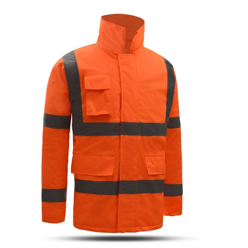 High Visibility Safety Jacket for Men with Reflective Stripe Waterproof with Front Zipper And Pocket Windproof Jacket Hooded