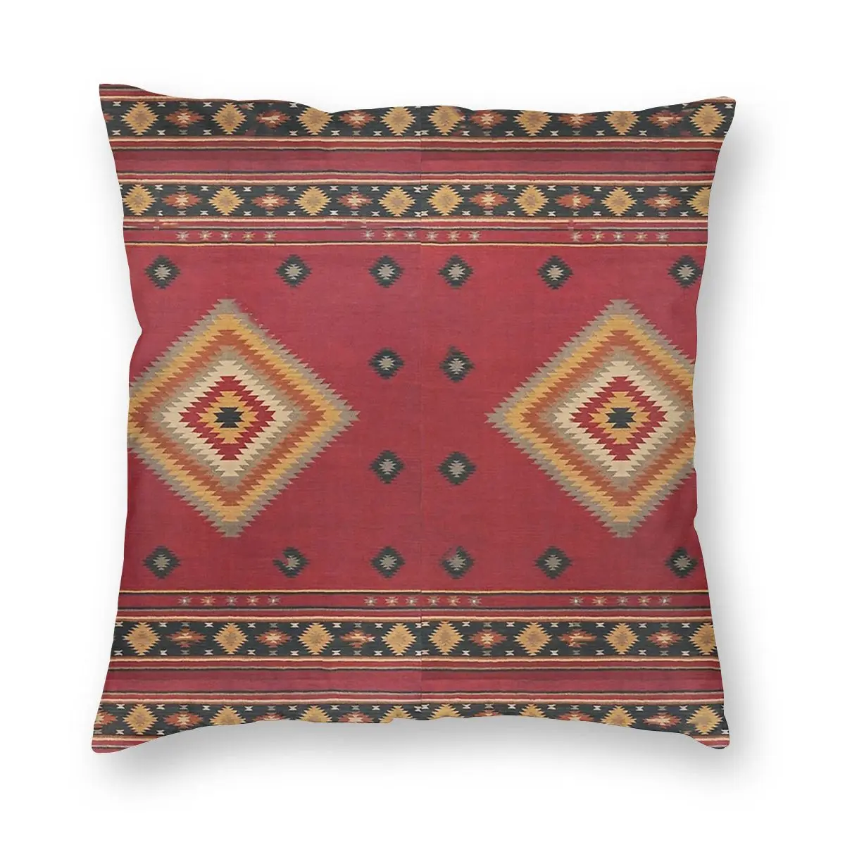 Red Epic Antique Traditional Moroccan Pillowcover Decoration Boho Cushion Cover Throw Pillow for Car Double-sided Printing