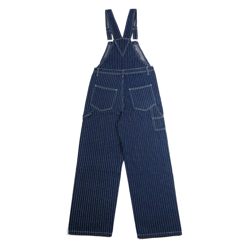 New Primary Color Denim Overalls Trousers Men\'s Outdoor Trekking Climbing Travel Labor Training Hiking Striped Jumpsuit Pants
