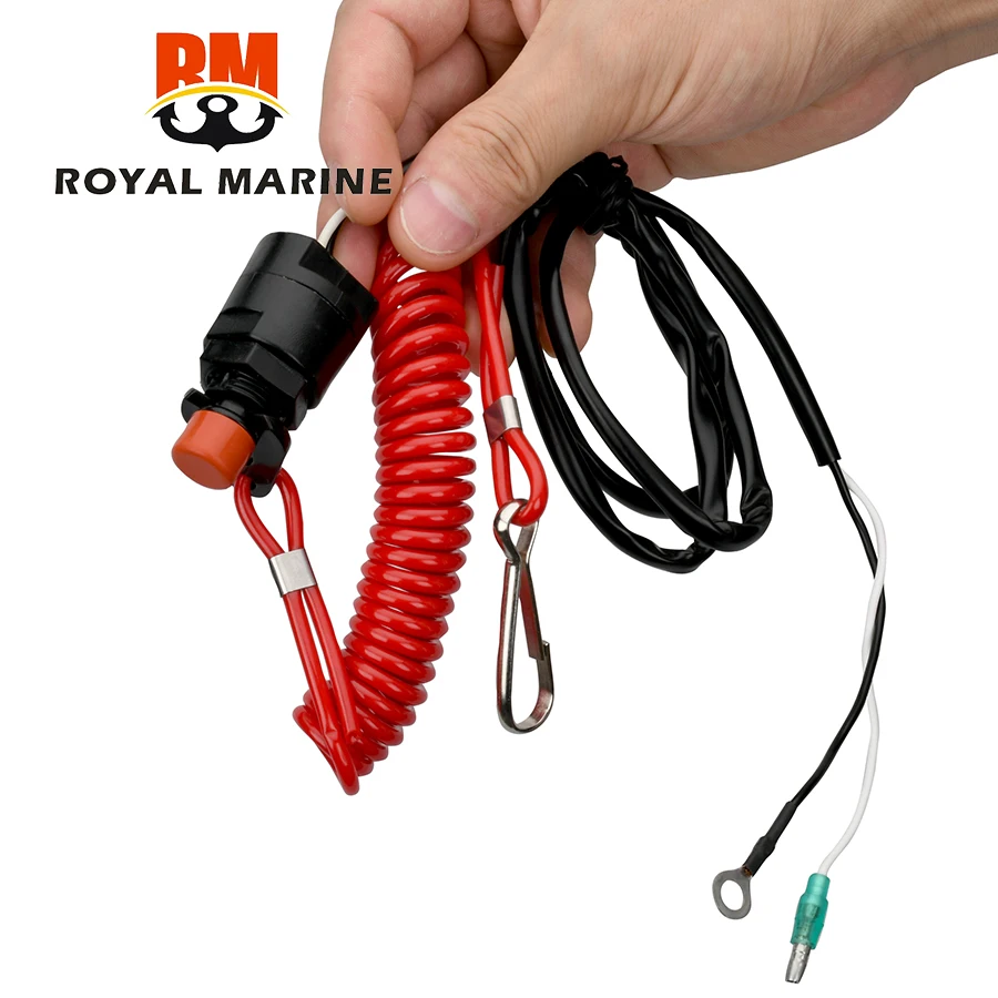 Interruptor de parada y correa de seguridad para Yamaha, piezas de motor fueraborda, 66T-82575, 6E9-82575-09, 6E9-82575