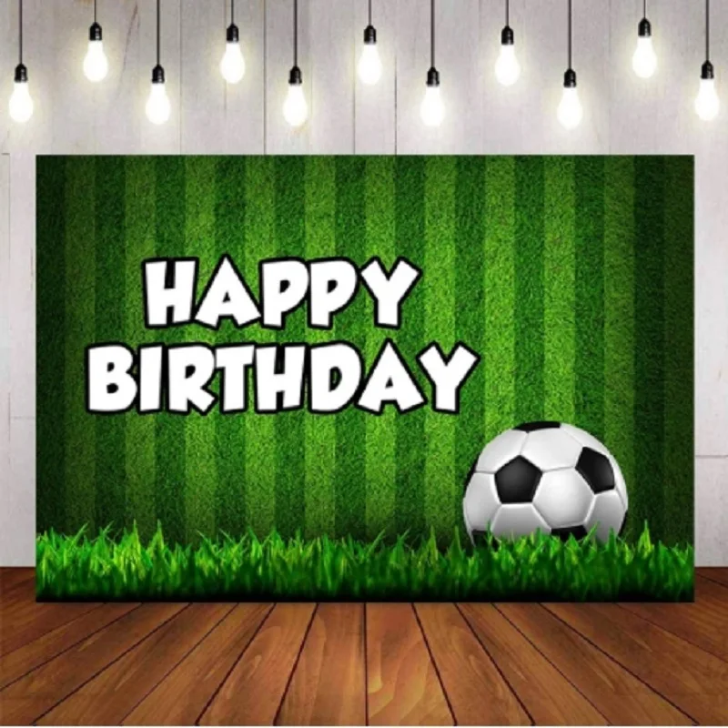 

Photography Backdrop Field Grass Soccer Party Backdrop Boy Baby Happy Birthday Party Decor Photocall Background Photo Studio