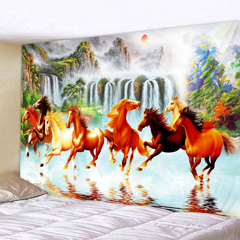 

Beautiful Pentium Horse Decor Psychedelic Tapestry Wall Hanging Indian Mandala Tapestry Hippie Tapestry Boho Wall Cloth