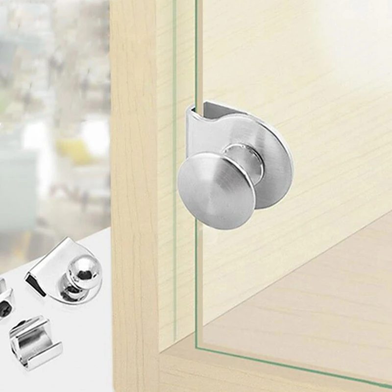 Glass Clip Cabinet Pulls Handle Office Glass Door Handle Display Cabinet Drawer Pull Button Furniture Clip Pulls For Home