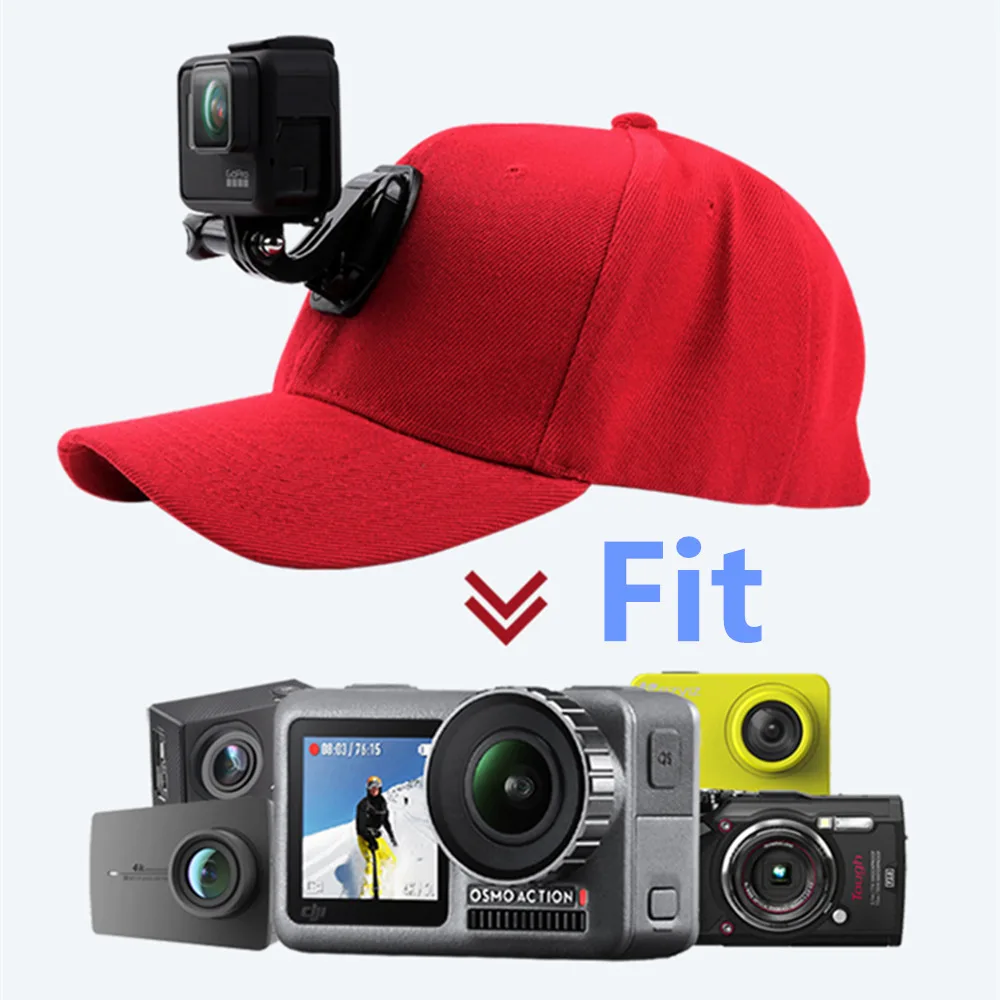 Go Pro 12 7 Canvas Baseball Hat J-Hook Buckle Mount Scew Cap For Gopro Hero 11 9 Dji Osmo Sjcam Insta360 Eken Camera Accessories