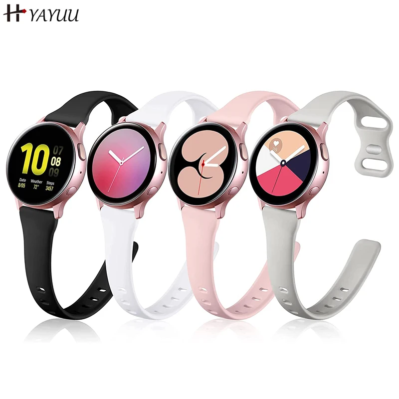 20mm Watch Strap for Samsung Galaxy Watch 6/5/4 40mm 44mm/Watch 5 Pro 45mm/Watch 6/4 Classic 43mm 47mm Soft Slim Silicone Bands