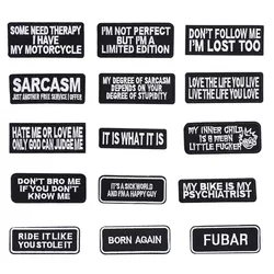 SARCASM IT IS WHAT LOVE LIFE YOU LIVE THERAPY MOTORCYCLE MC RIDE BIKE PATCHES Jacket Vest Funny Biker Saying Patch Emblem badge