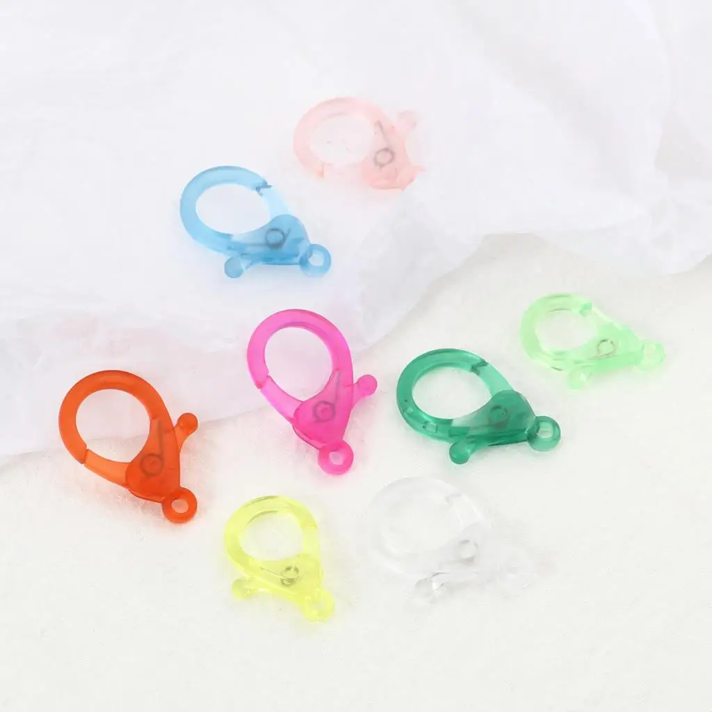 DoreenBeads 30 PCs  Transparent Lobster Clasp Findings At Random Color Transparent Plastic Lobster Clasp Jewelry Findings
