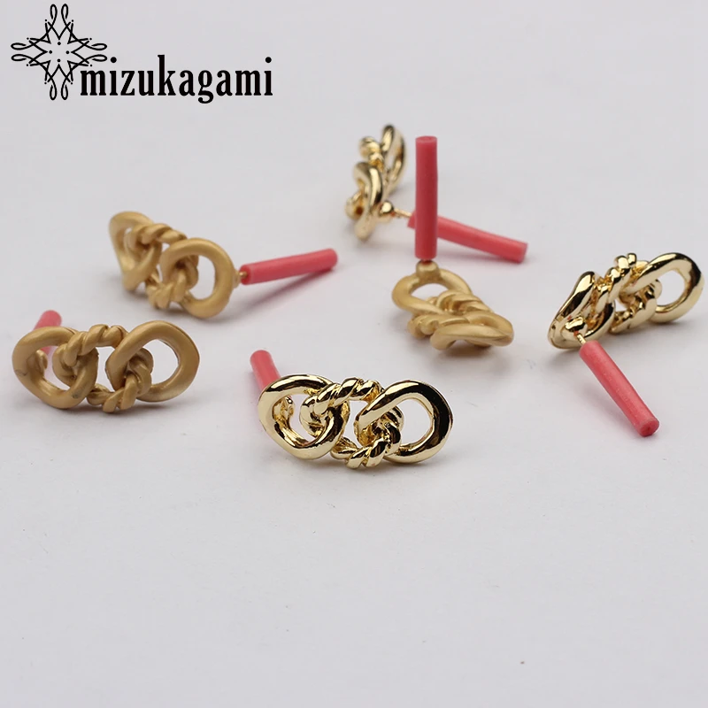 Zinc Alloy Golden Hollow Chain Earrings Base Earrings Connector 19*9mm  6pcs/lot For DIY Fashion Drop Earrings Accessories