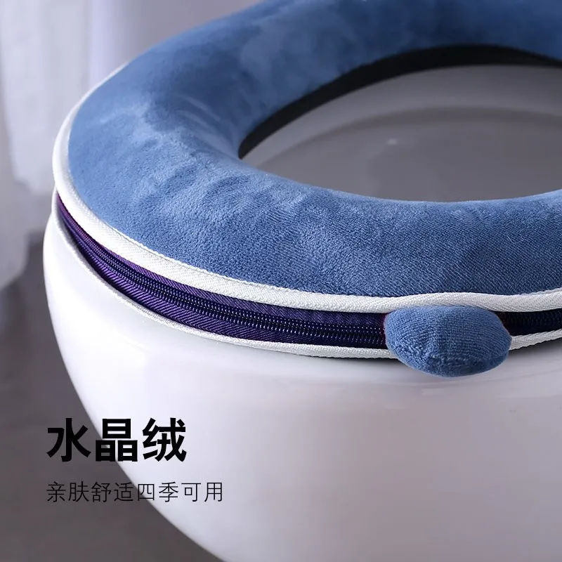 Universal Plush Toilet Cushion Household Warm Soft Thicken Toilet Seat Cover Winter Waterproof WC Mat Bathroom Products