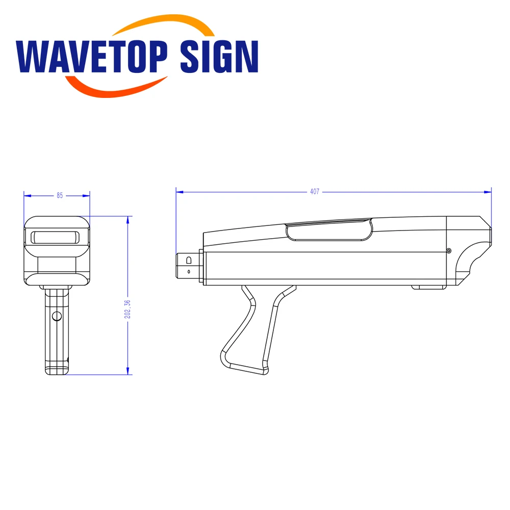 WaveTopSign Laser Welding Cleaning Rust Remover Head and Controller RYF10-QX210