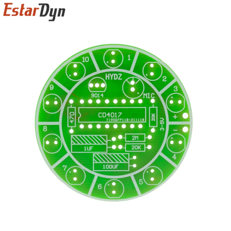 CD4017 colorful voice control rotating LED light kit electronic manufacturing diy kit spare parts student Laboratory