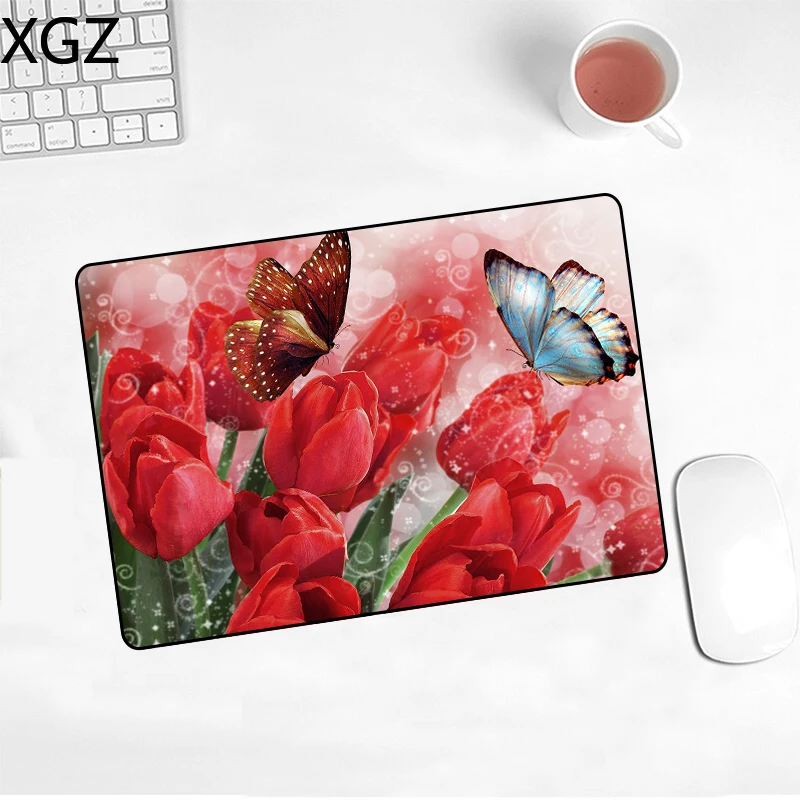 XGZ Game Player Mouse Pad Flower Landscape Mousepad Small 22x18cm Washable Home Desktop Computer Office Notebook Gaming Mouse