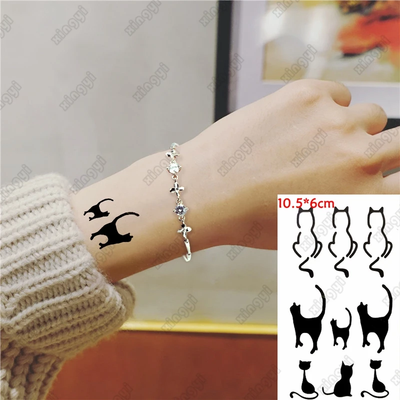 Water Transfer Tattoo Cute Panda Bamboo Animal Lovely Cat Body Art Waterproof Temporary Fake Tatoo Falsh Tatto Man Woman Kids