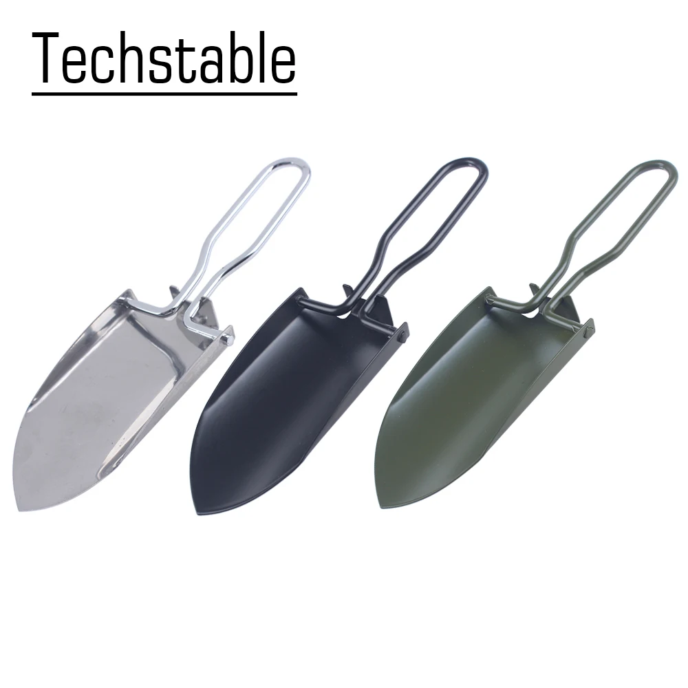 Mini Stainless Steel Garden Tools Collapsible Folding Shovel Camping Spade Gardening Tool Cloth Package