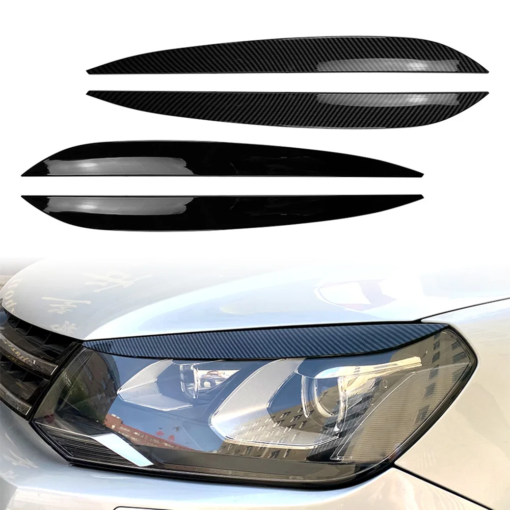 

2Pcs Car Front Headlight Eyelid Trim Cover For VW Touareg 2010 2011 2012 2013 2014 2015 2016 2017 2018 Carbon Fiber ABS Plastic