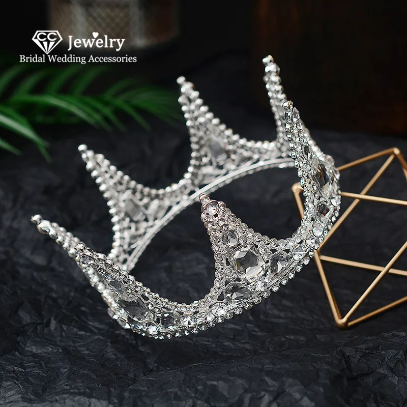 

CC Tiaras and Crowns Hairband Jewelry Wedding Hair Accessories for Women Princess Round Crown Fine Luxury Party Hairwear HG846
