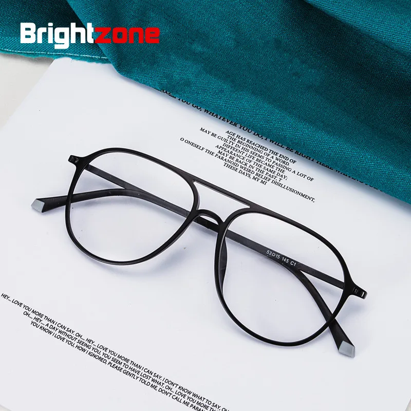 Ultra-light Tungsten Carbon Plastic Steel Two Bridge Myopia Prescription Optical Glasses Frame Men Women With Demo Lens Oculos