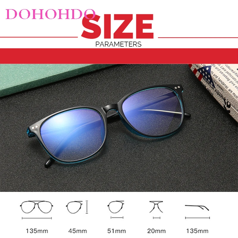 DOHOHDO Neue Frauen Schwarz Anti Blaues Licht Gläser Computer Schutz Anti Blau Licht Blockieren Gaming Männer Brille Rahmen Brille