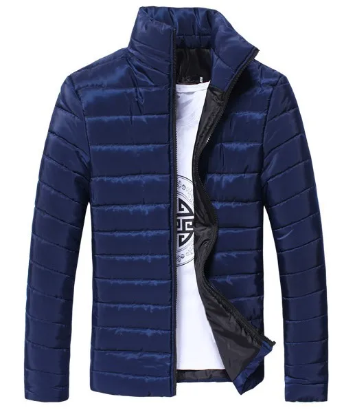 

Men's Stand Collar Solid Color Cotton-padded Clothes Autumn And Winter Men'S Wear Jacket Warm Thick Cotton-padded Clothes