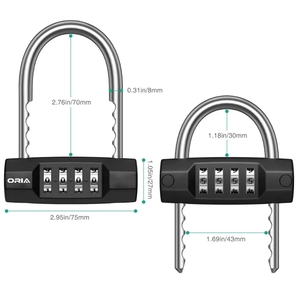 Multifunctional Combination 4 Digit Security Padlock Gym Locker Drawer Luggage Cabinet Toolbox Door Lock Door Padlock