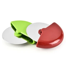 Stainless Steel Round Pizza Cutter, Sharp-Edged Pizza Cutter, Dough, Cake, Bun, Sandwiches Cutter Green/Black/Red