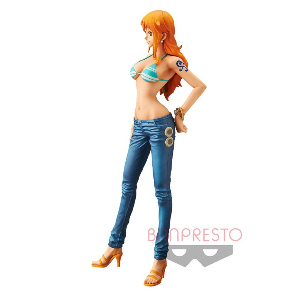 Original Genuine BP One Piece 28cm Grandista The Grandline Lady Nami Action Figures Anime Lovers Birthday Gifts