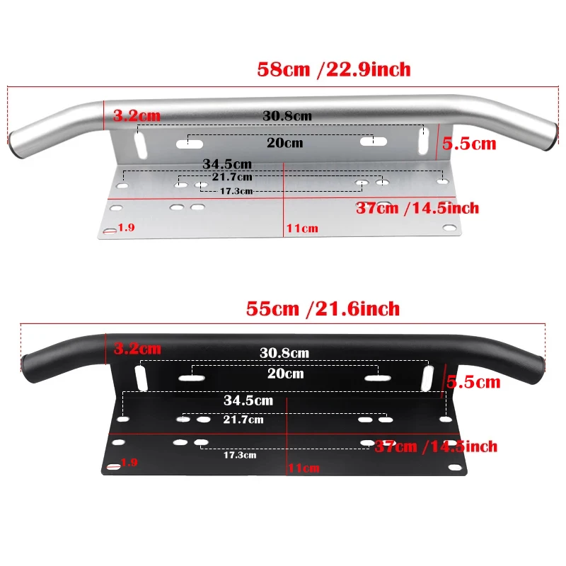 Marco Universal para matrícula, accesorios todoterreno, marco frontal para números de coche, soporte para barra de luz, soportes para parachoques