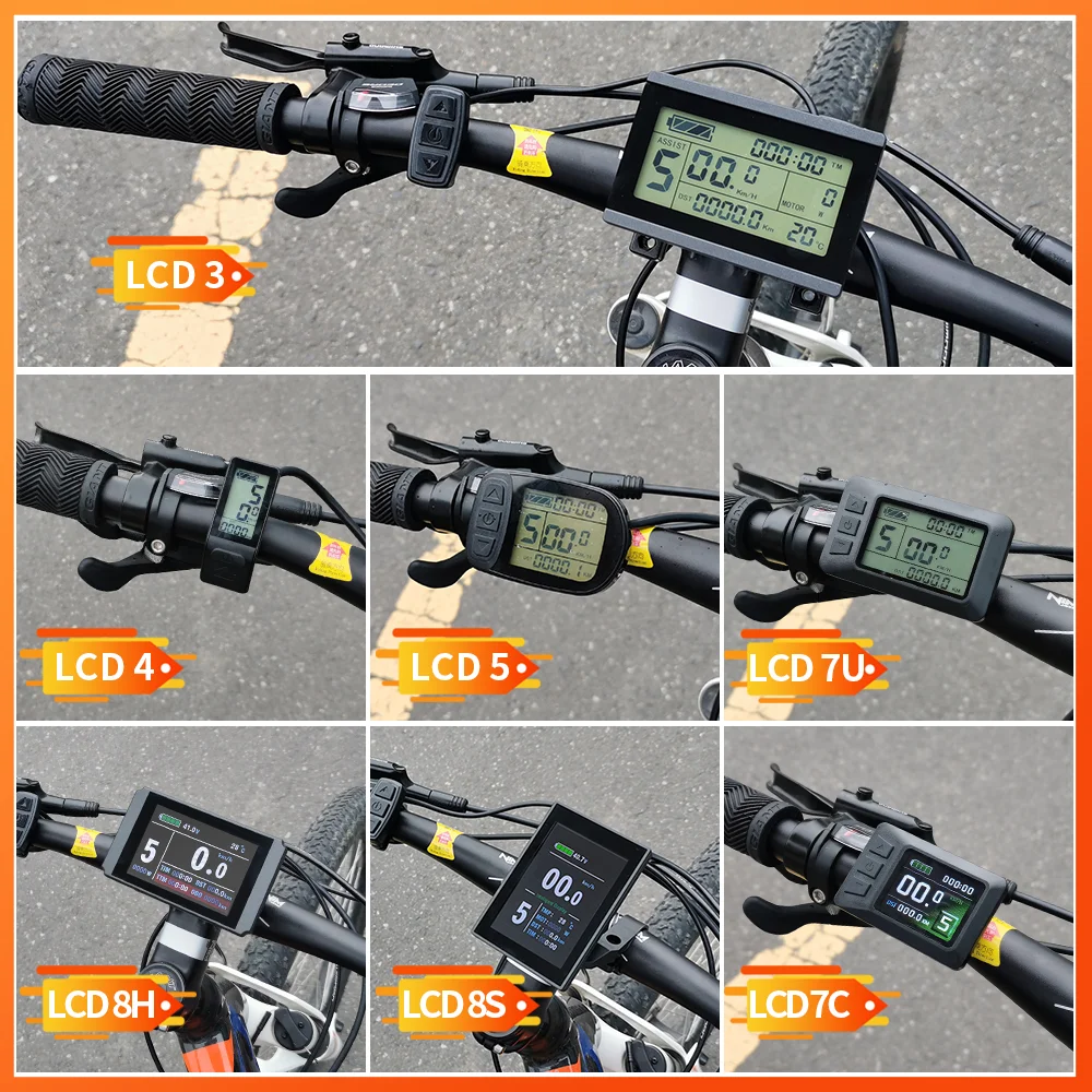 EBike KT شاشة الكريستال السائل LCD3 LCD5 LCD7U LCD7C LCD8 LED 900 عرض 24 فولت 36 فولت 48 فولت 72 فولت للكهرباء Bicycl KT تحكم تحويل عدة