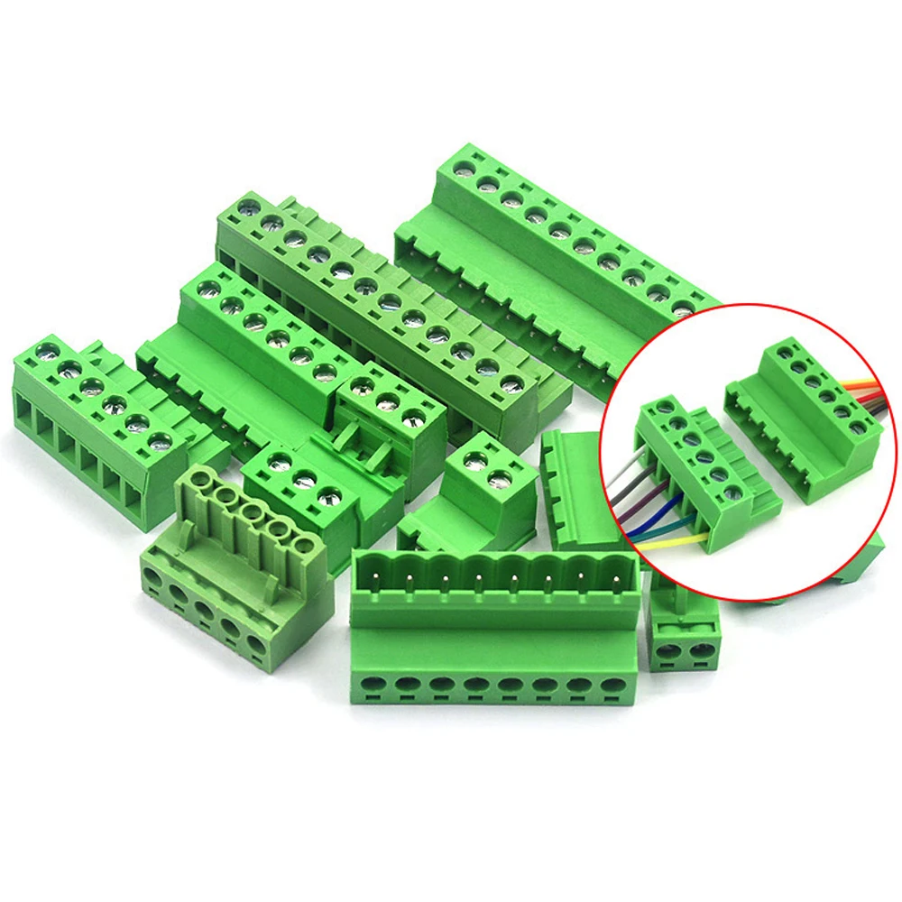 2Sets 5.08MM Pluggable Terminal Blocks Connector KF2EDGKR 5.08 Butting Style 2/3/4/5/6/7/8 Pin Screw Terminal