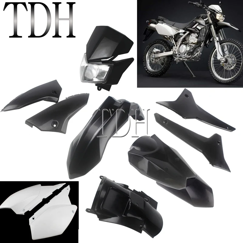 For Kawasaki KLX250 D-Tracker X 250 KLX250S/SF 2008-2019 Motocross Enduro Complete Fairing Kit Side Cover Panel Cowl Tank Shroud